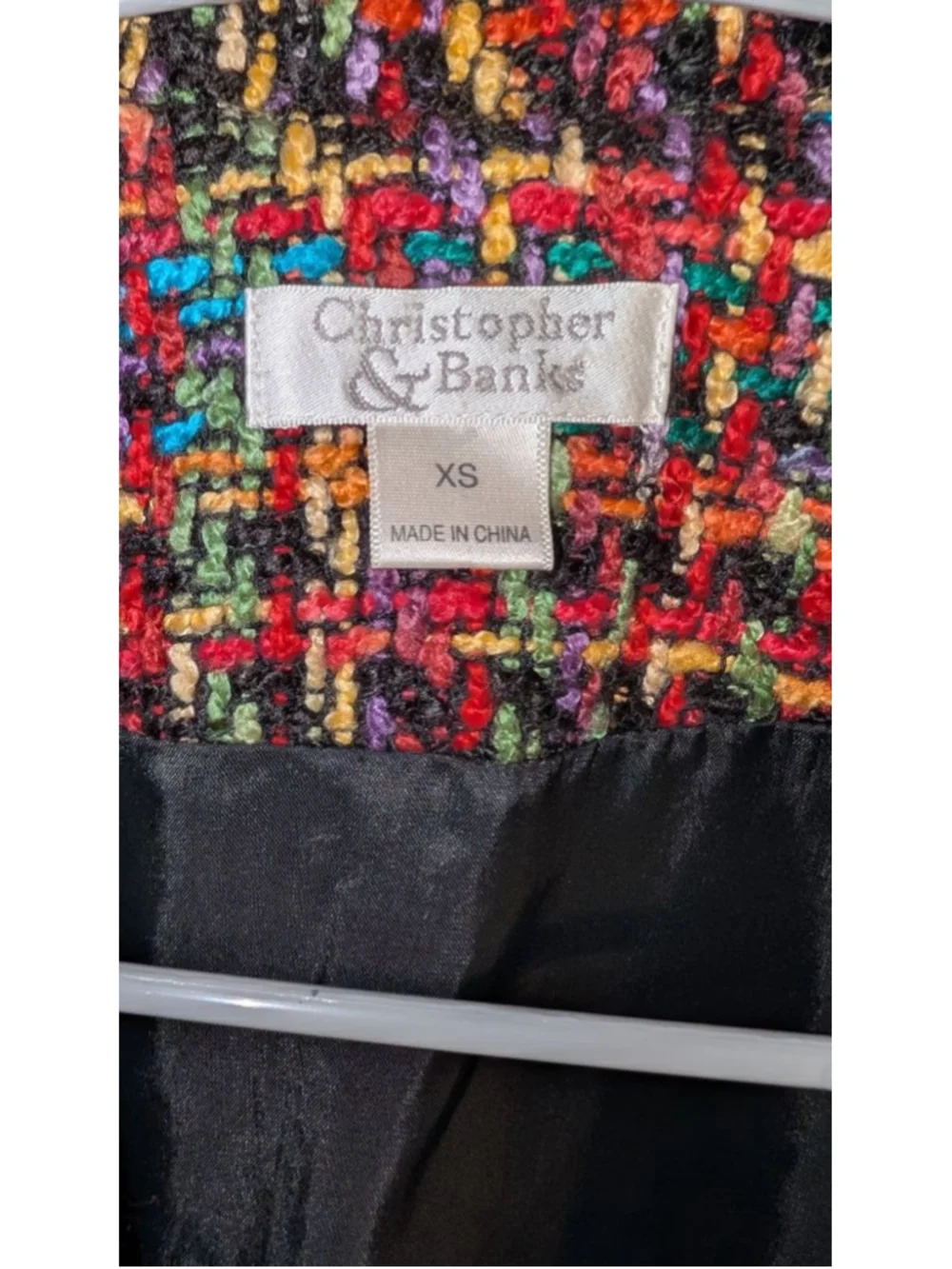 Christopher & Banks Blazer XS Multi-color Tweed Jacket, women's - Picture 3 of 7